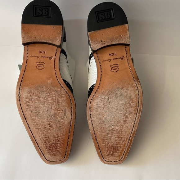Mens- Belvedere "Pasta" Black / White Genuine Lizard with Monk Strap- size 10.5 - Picture 10 of 10